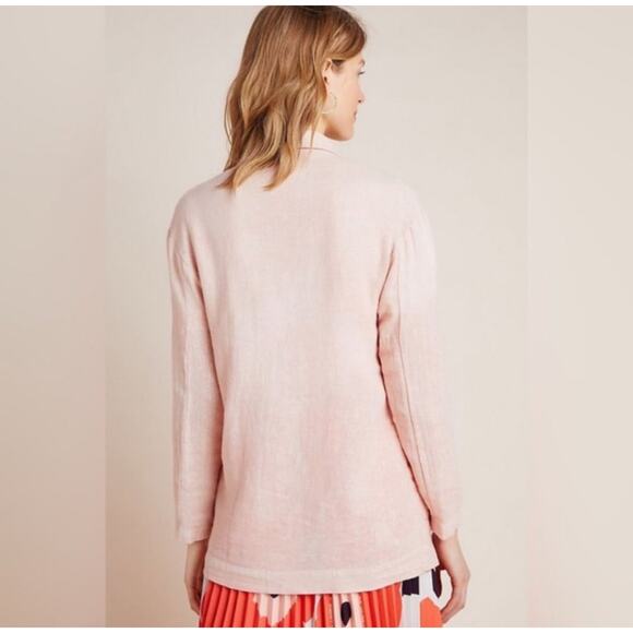 Amadi Kaye Linen Blend Metallic Oversized Unstructured Blazer Jacket Anthro XS - Picture 11 of 15